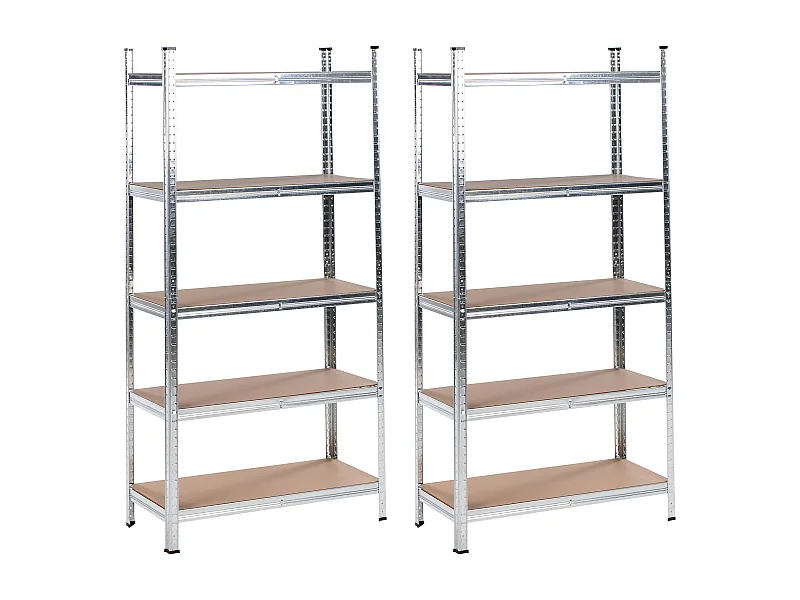 Ensemble de 2 étagères de garage XITTA Métal 75 cm 30 cm Argenté