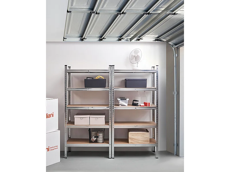 Ensemble de 2 étagères de garage XITTA Métal 75 cm 30 cm Argenté