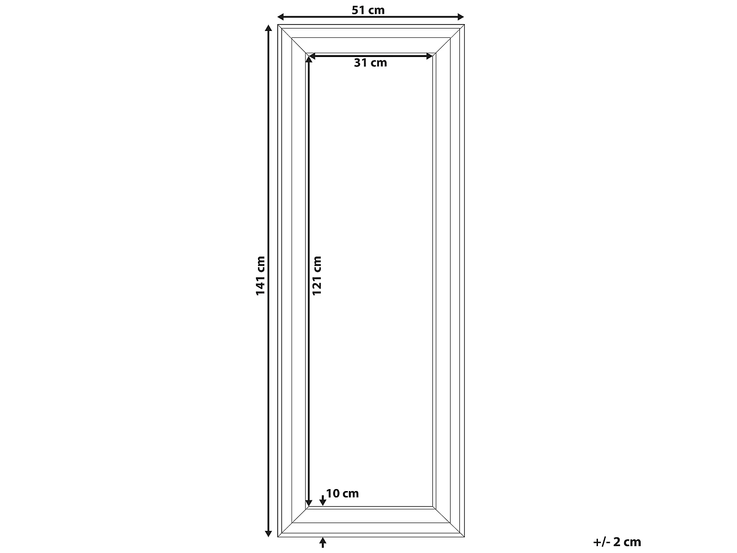 Espejo LUNEL 51 cm 141 cm Negro