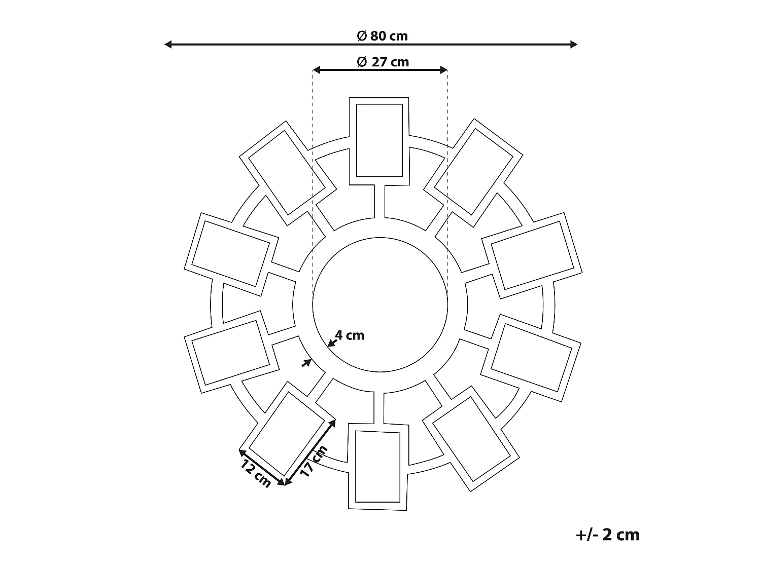 Miroir ROZEL 80 cm 80 cm Marron doré