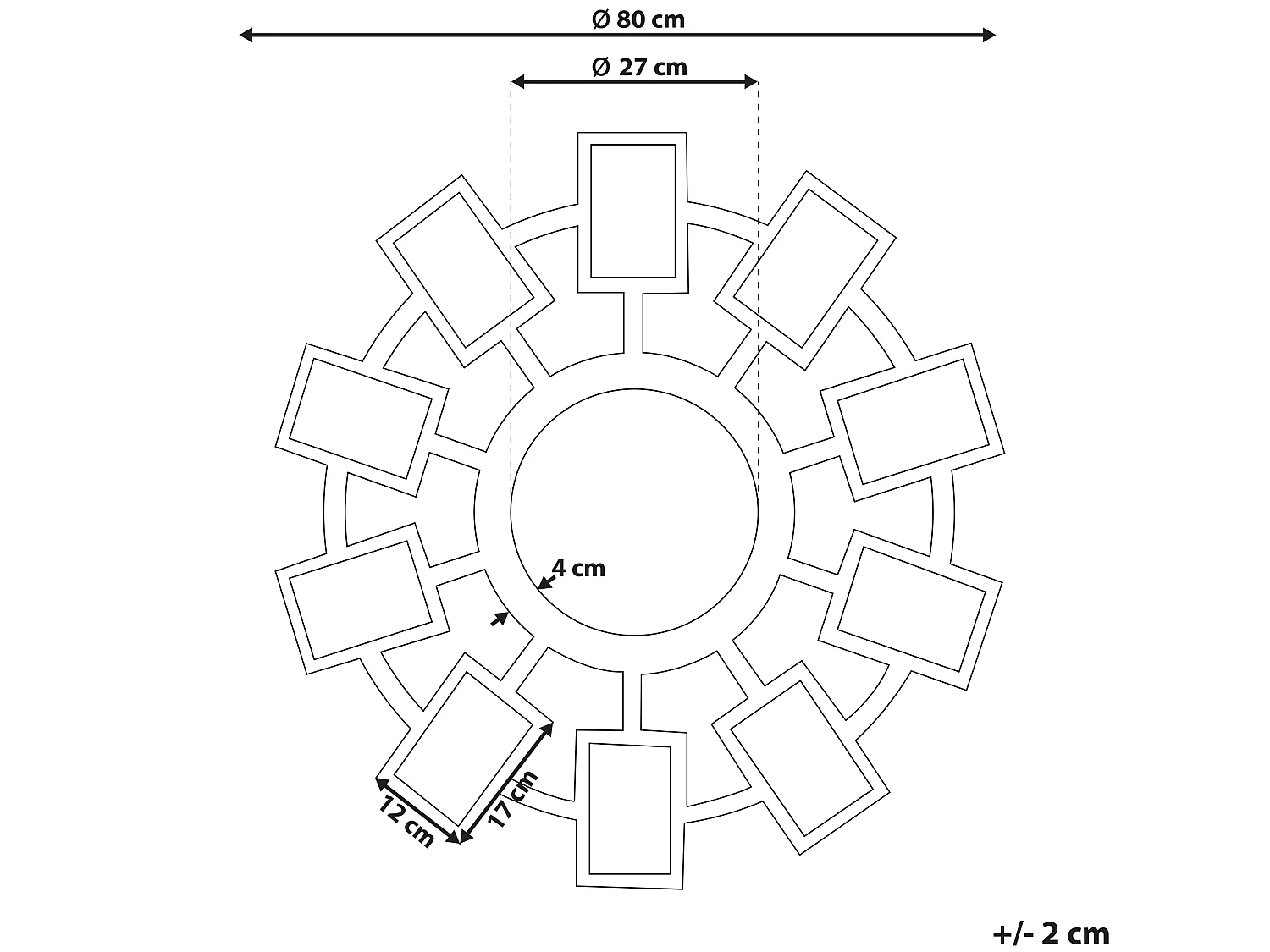 Miroir ROZEL 80 cm 80 cm Marron doré
