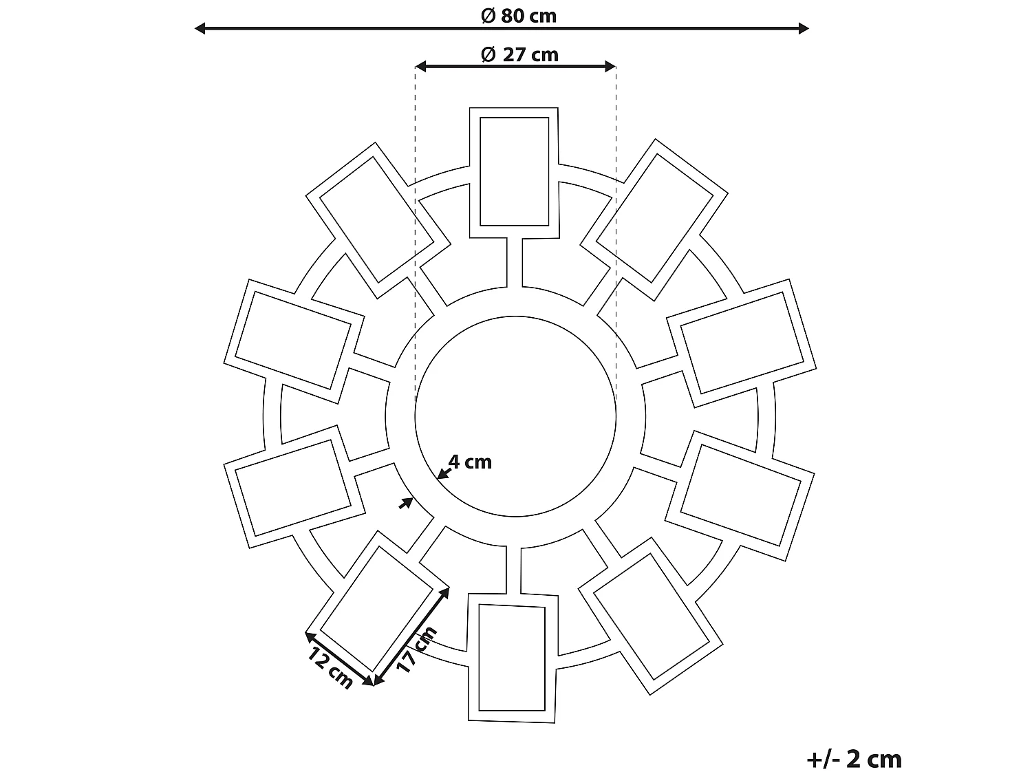 Miroir ROZEL 80 cm 80 cm Marron doré