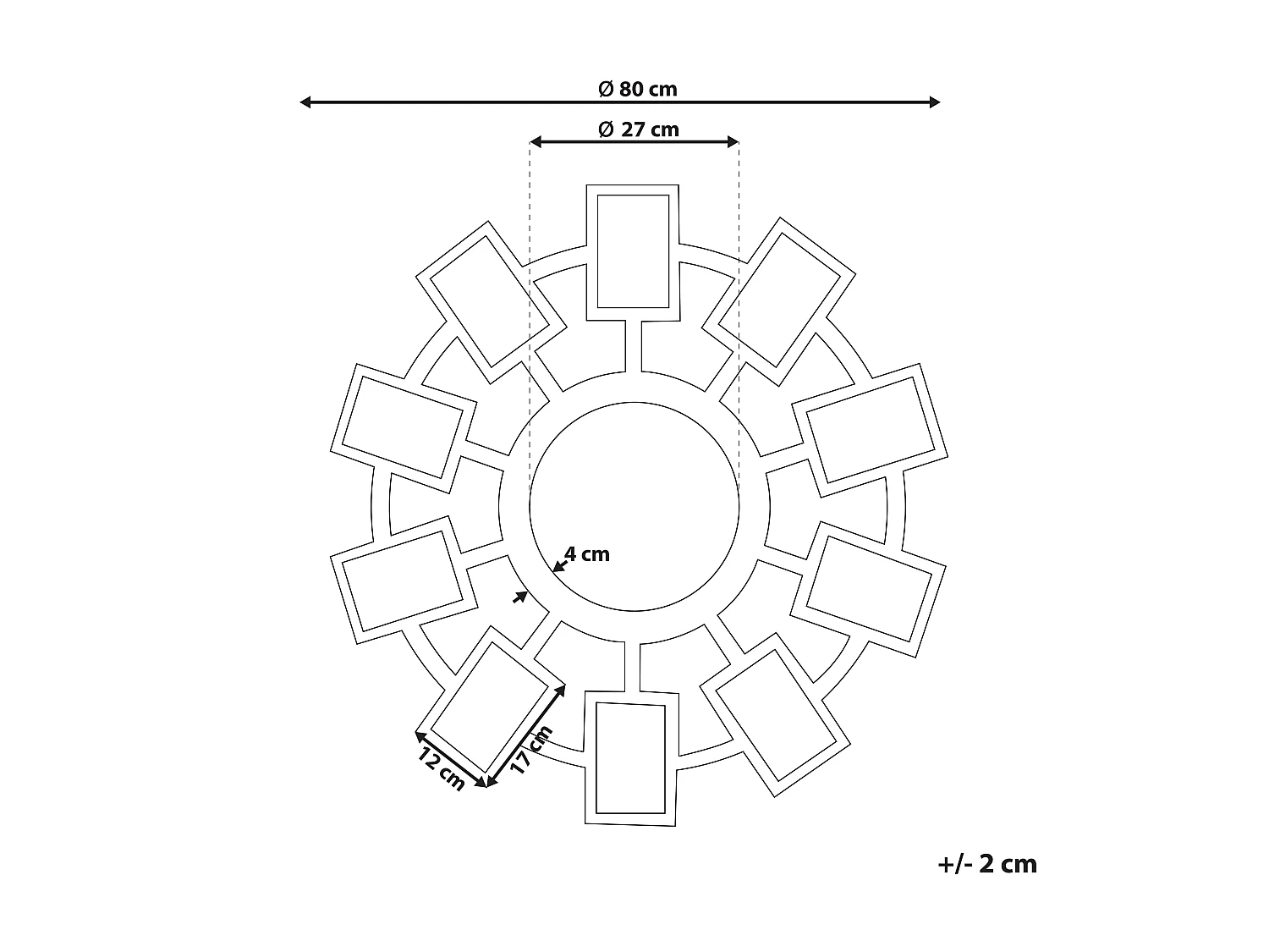 Espelho ROZEL 80 cm 80 cm Castanho dourado