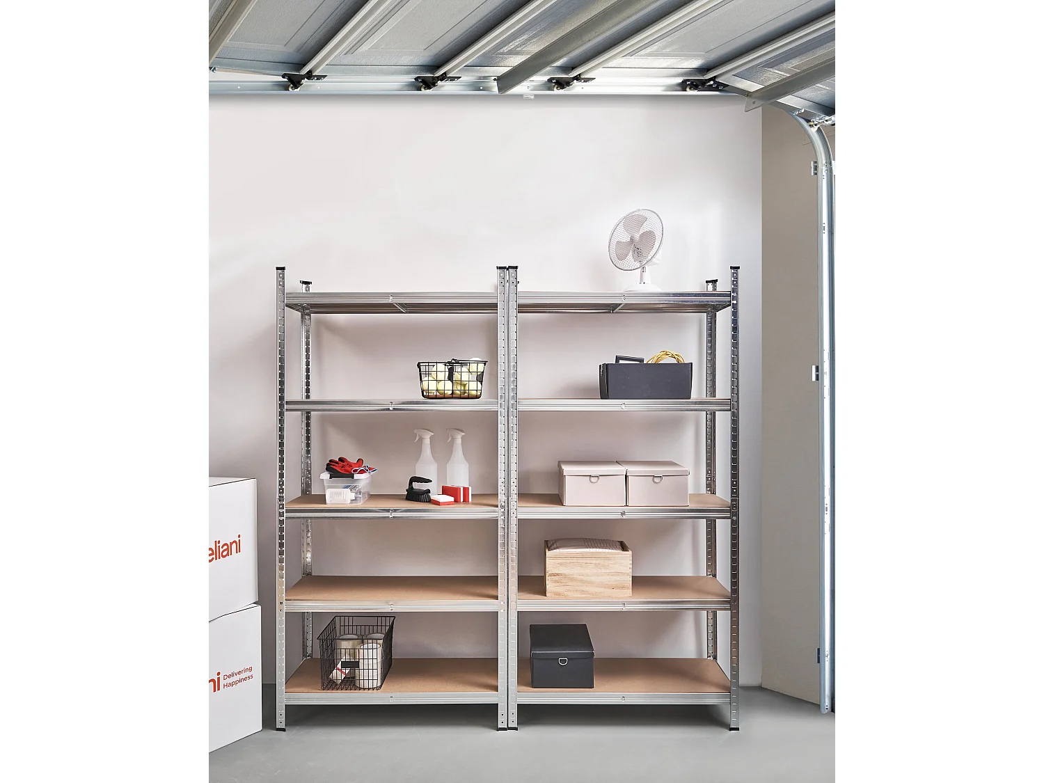 Zestaw 2 regałów magazynowych XITTA Metal 90 cm 40 cm Srebrny
