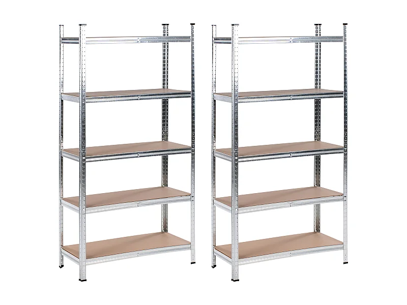 Ensemble de 2 étagères de garage XITTA Métal 90 cm 40 cm Argenté