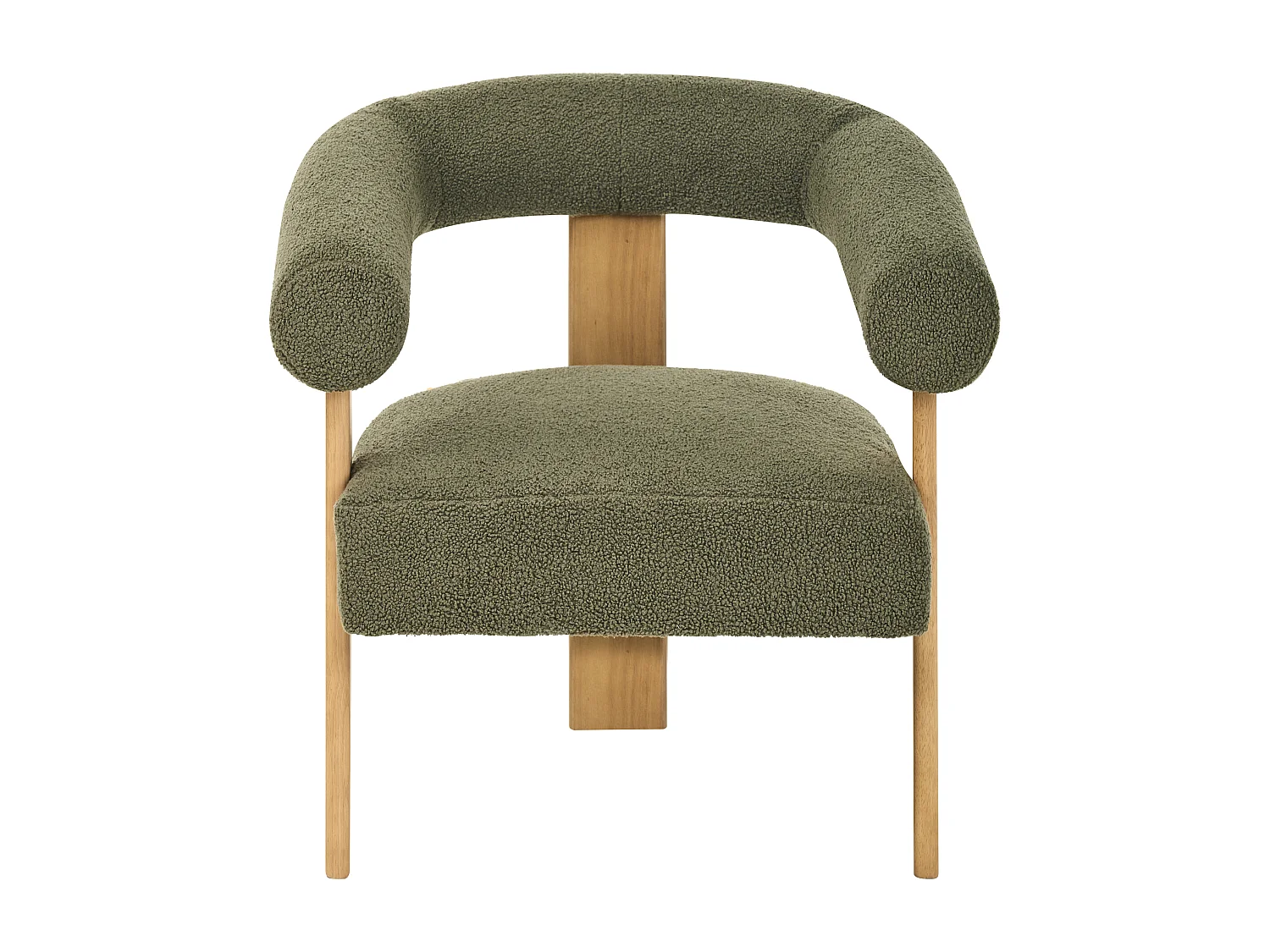 Fauteuil ILBRO Bouclé Vert/marron clair