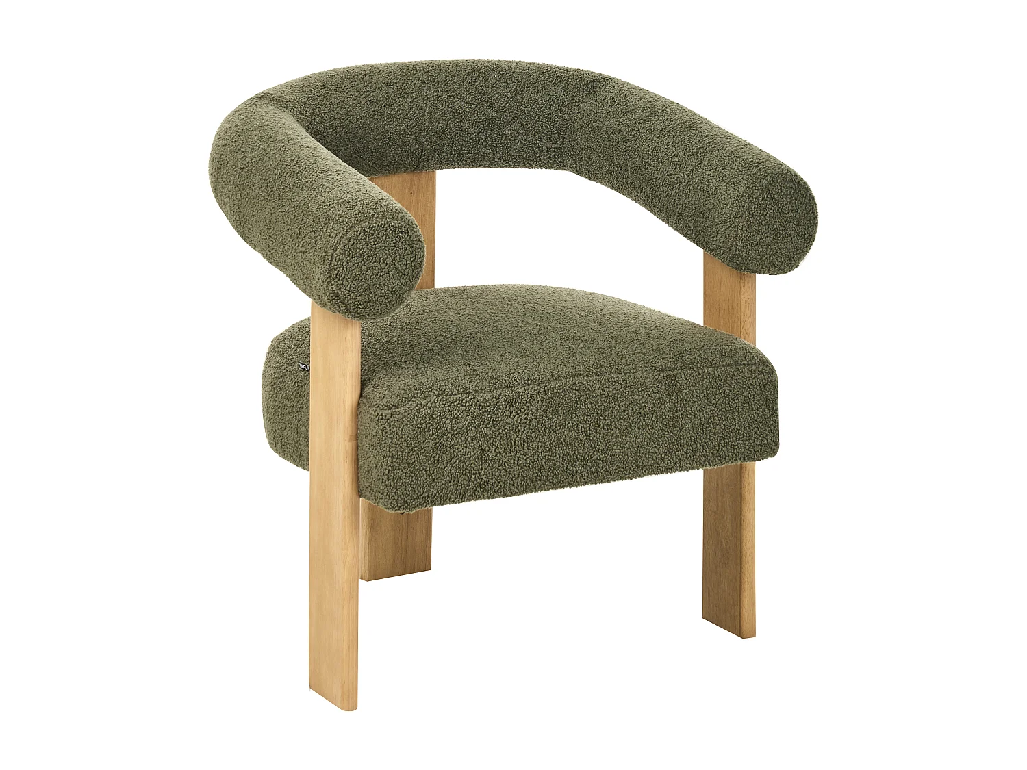 Fauteuil ILBRO Bouclé Vert/marron clair