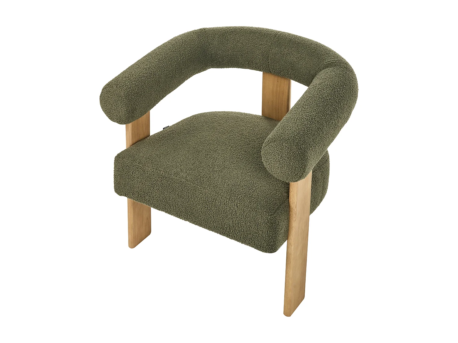 Fauteuil ILBRO Bouclé Vert/marron clair