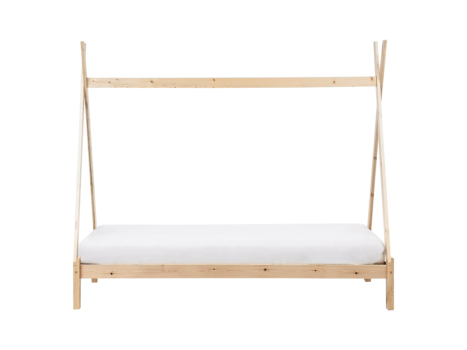 Lit d'enfant Tipi Bois de pin DEVAY 90 x 200 cm Marron clair