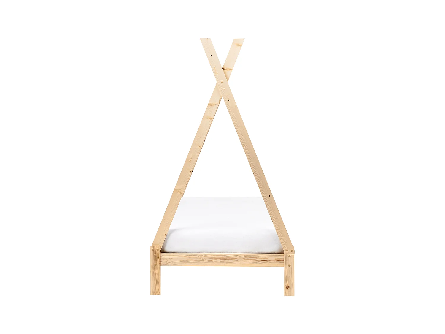 Lit d'enfant Tipi Bois de pin DEVAY 90 x 200 cm Marron clair