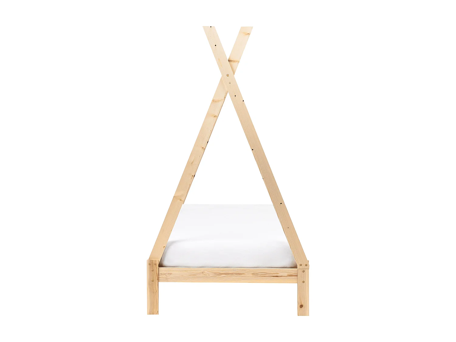 Tipi-Kinderbett Kiefernholz hellbraun Lattenrost 90 x 200 cm DEVAY