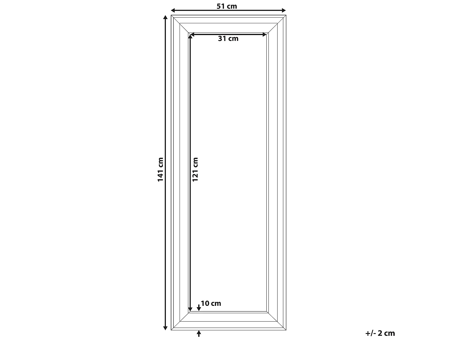 Miroir LUNEL 51 cm 141 cm Blanc