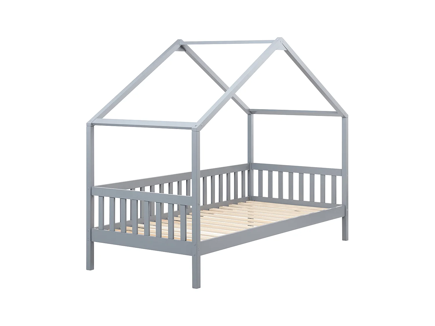 Letto per bambini legno grigio 90 x 200 cm CHARRIN