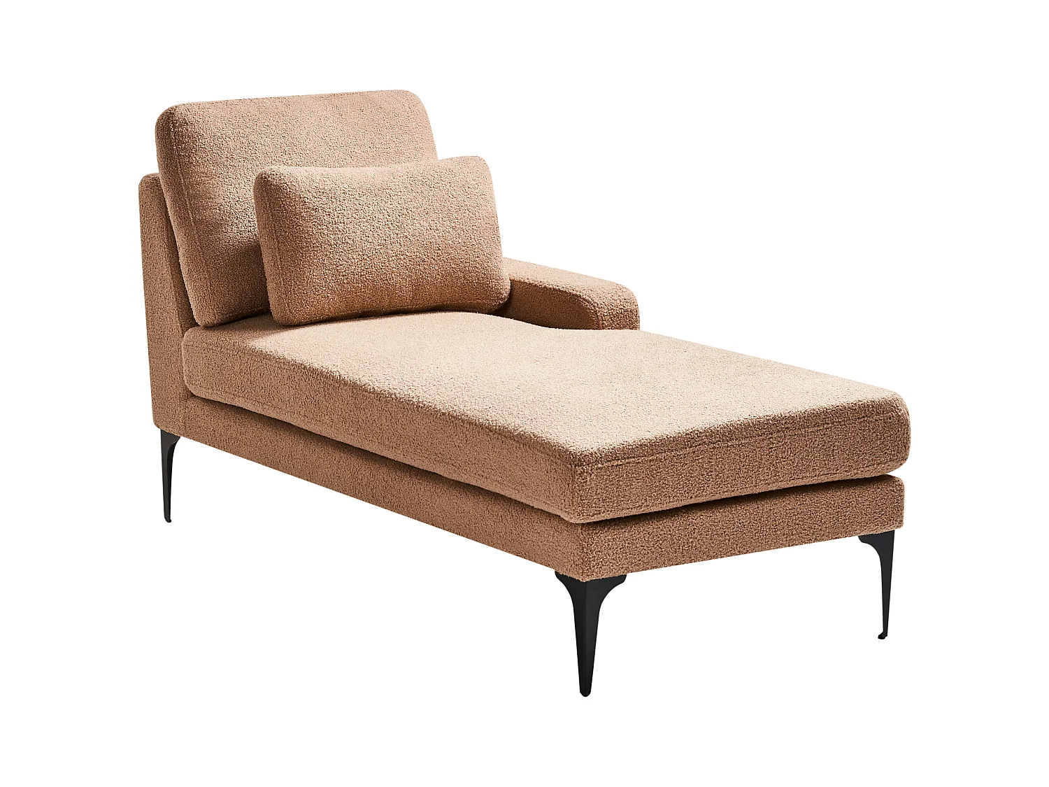 Chaise longue côté droite EWRON Bouclé Beige sable