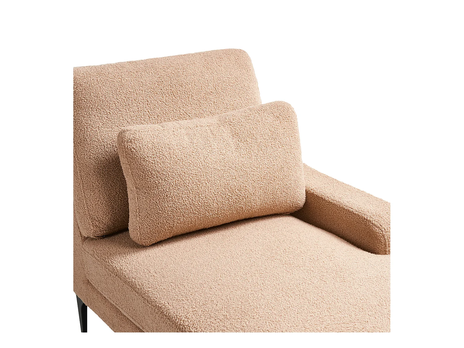 Chaise longue côté droite EWRON Bouclé Beige sable