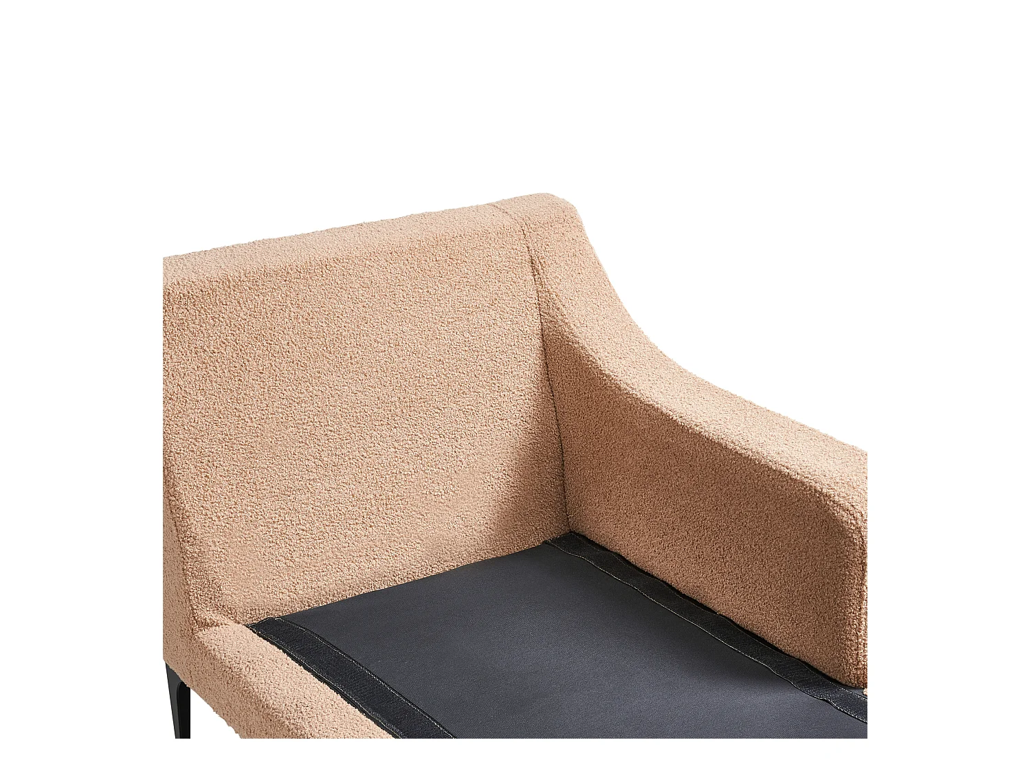 Chaise longue côté droite EWRON Bouclé Beige sable