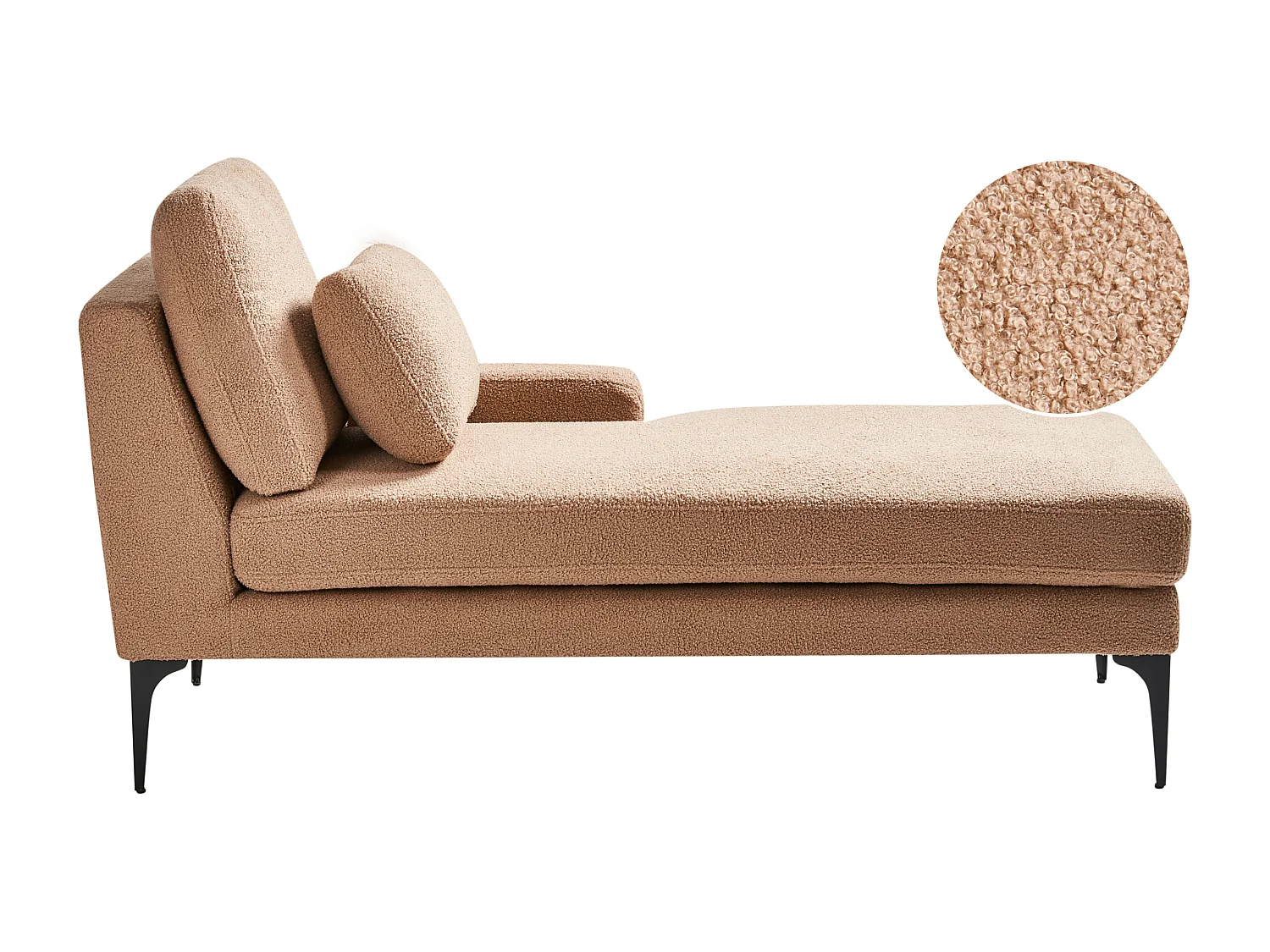 Chaise longue versione sinistra EWRON Bouclé Beige sabbia