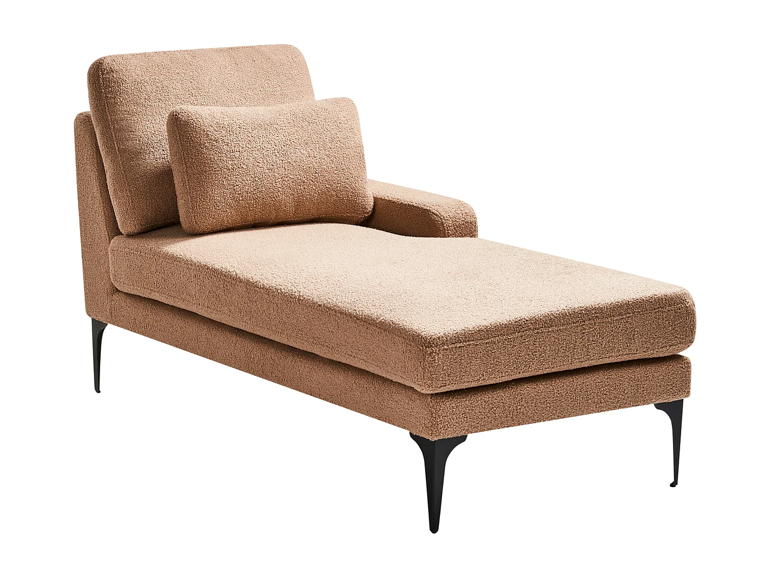 Chaise longue versione sinistra EWRON Bouclé Beige sabbia