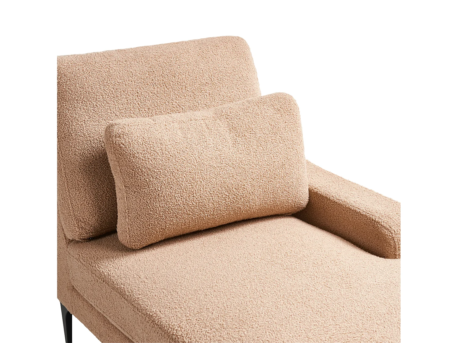Chaise longue versione sinistra EWRON Bouclé Beige sabbia