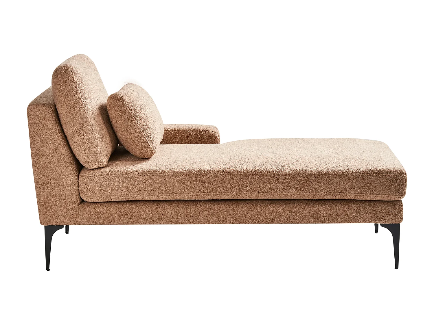 Chaise longue côté gauche EWRON Bouclé Beige sable
