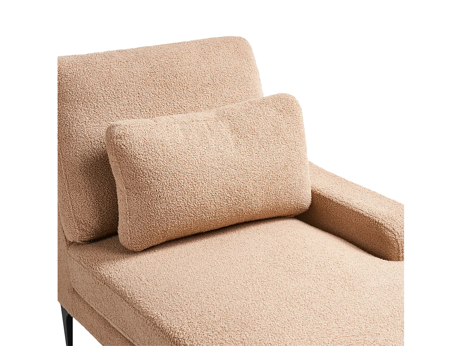 Chaise longue côté gauche EWRON Bouclé Beige sable