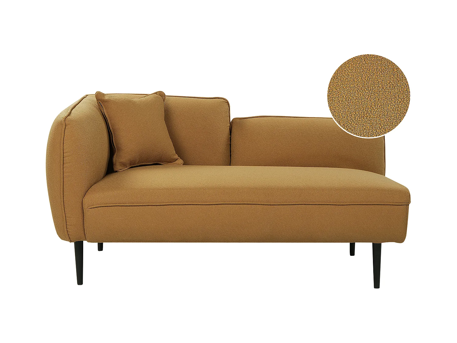 Linksseitige Chaiselounge CHEVANNES Bouclé Senfgelb