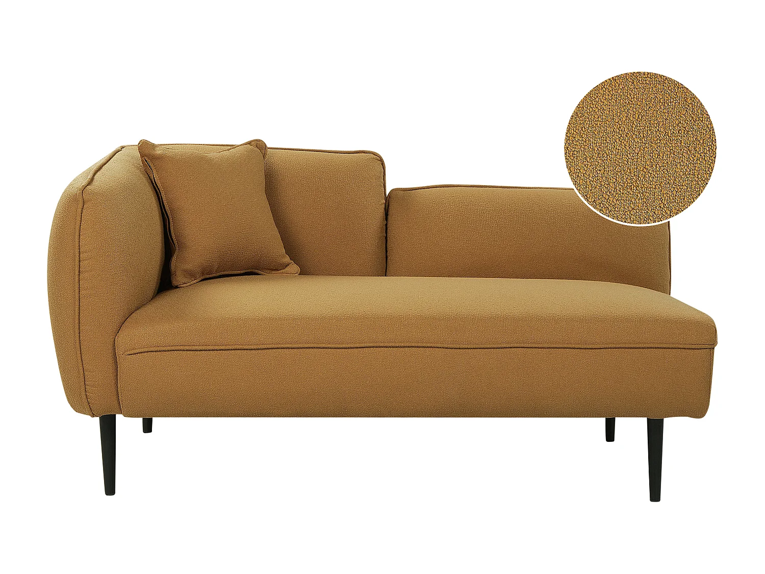 Chaise longue côté gauche CHEVANNES Bouclé Moutarde