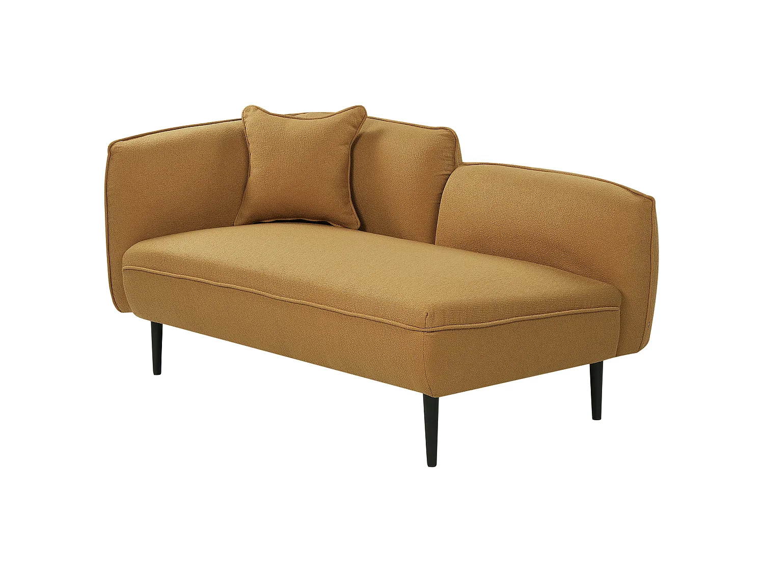 Left-Hand Chaise Longue CHEVANNES Boucle Mustard