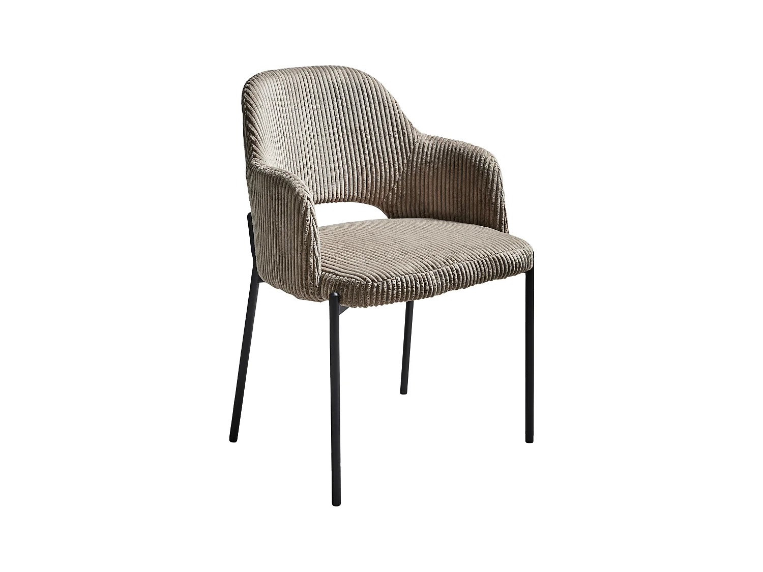 Lot de 2 chaises de salle à manger RATON Velours côtelé Taupe