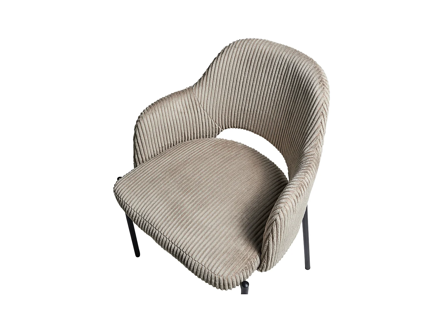 Lot de 2 chaises de salle à manger RATON Velours côtelé Taupe