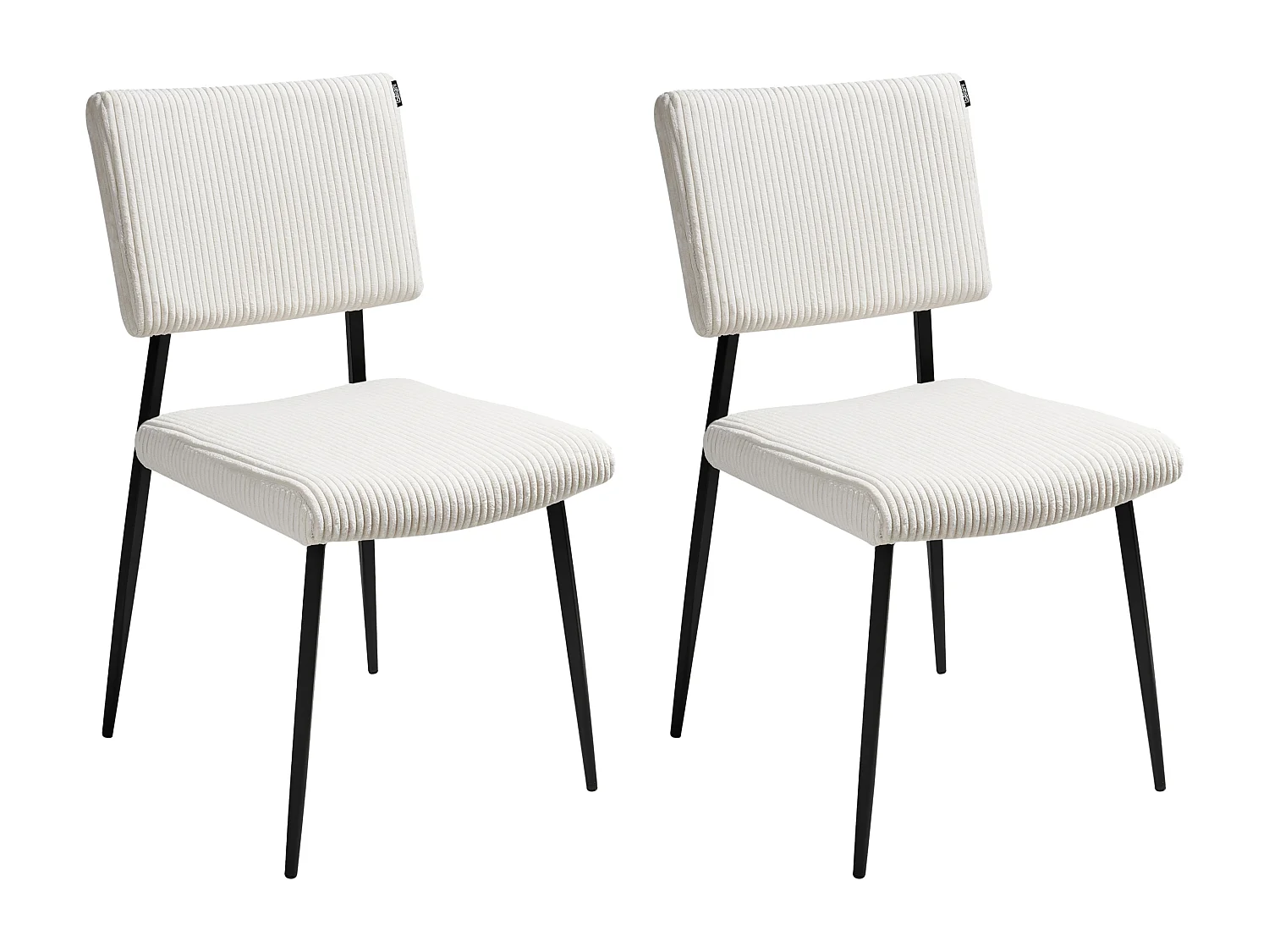 Lot de 2 chaises de salle à manger STURGIS Velours côtelé Blanc cassé