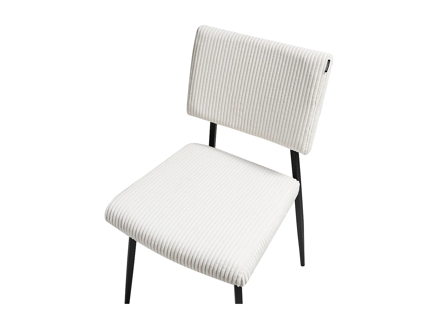 Lot de 2 chaises de salle à manger STURGIS Velours côtelé Blanc cassé