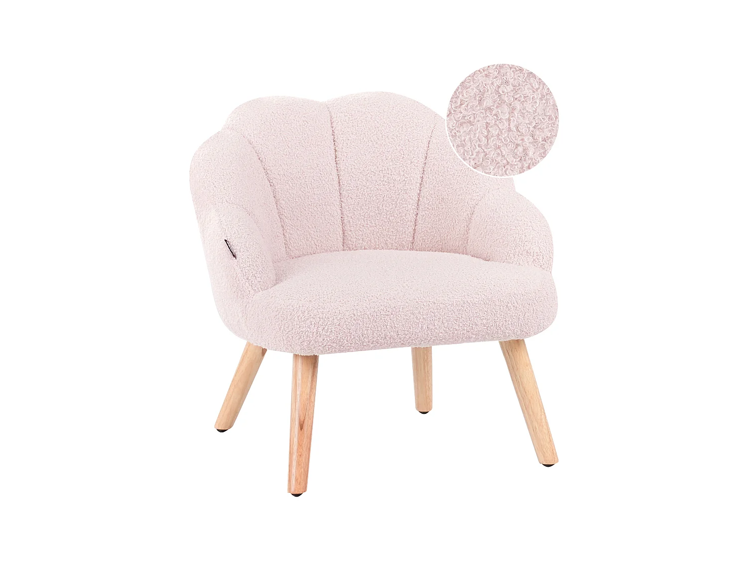 Fauteuil pour enfants MILAND Bouclé Rose pastel