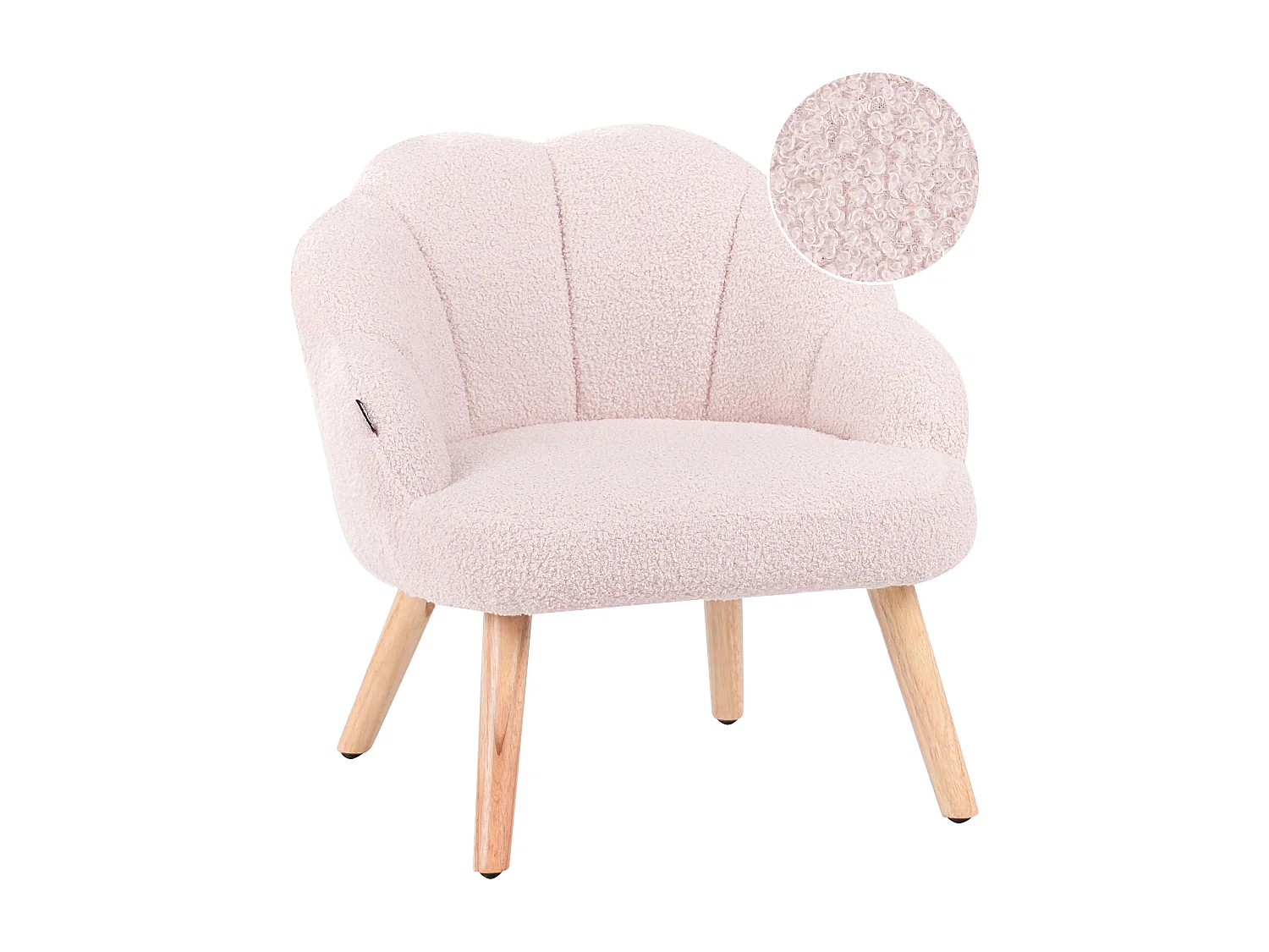 Poltrona per bambini bouclé rosa pastello MILAND