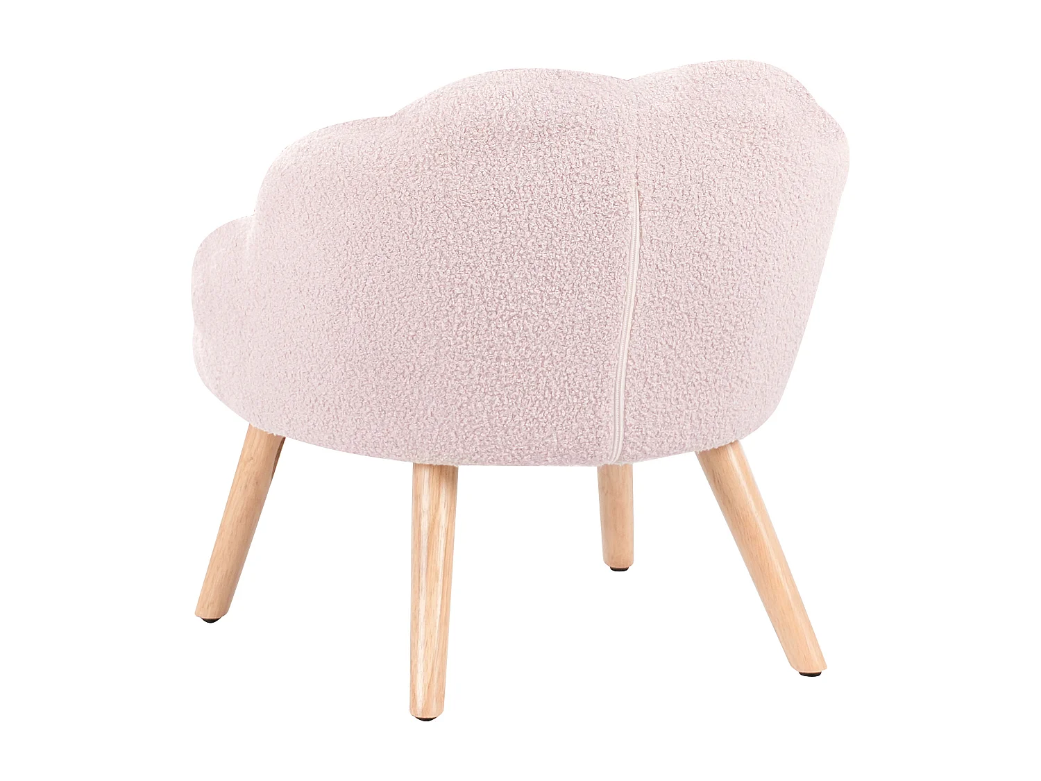 Poltrona per bambini bouclé rosa pastello MILAND