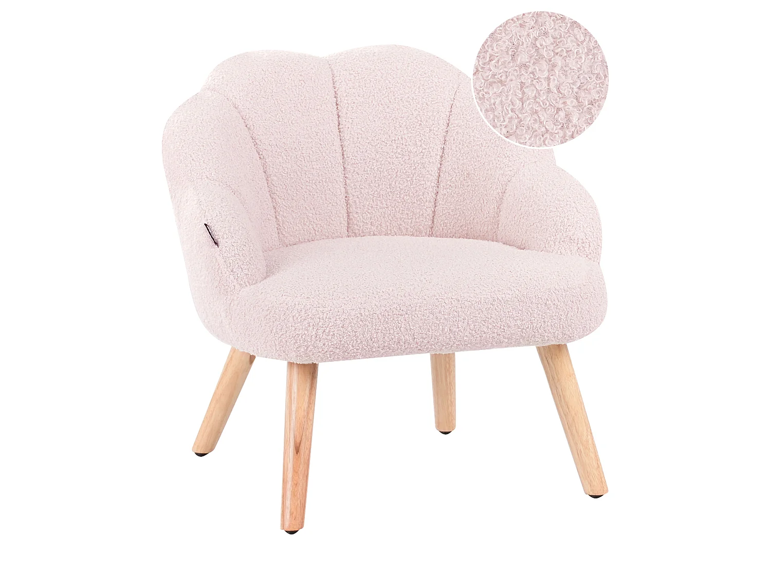 Kinderfauteuil bouclé pastelroze MILAND