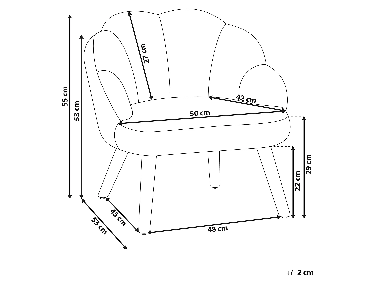 Kinderfauteuil bouclé pastelroze MILAND