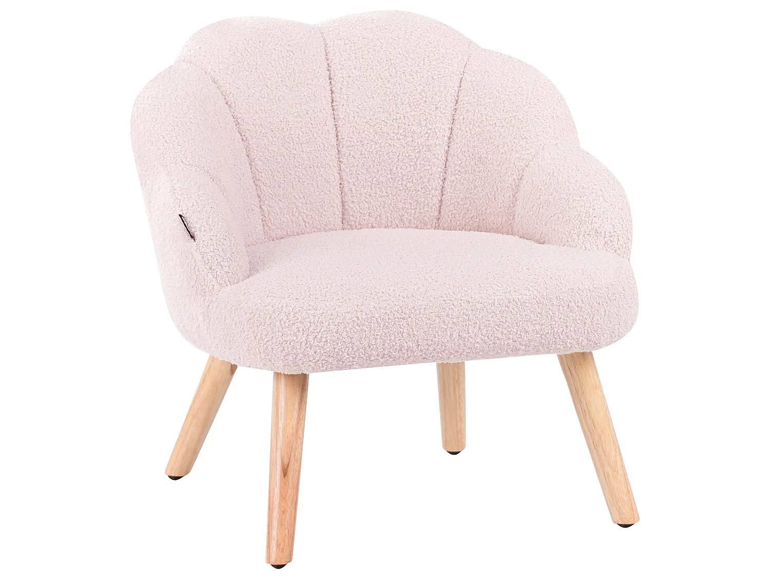 Kinderfauteuil bouclé pastelroze MILAND