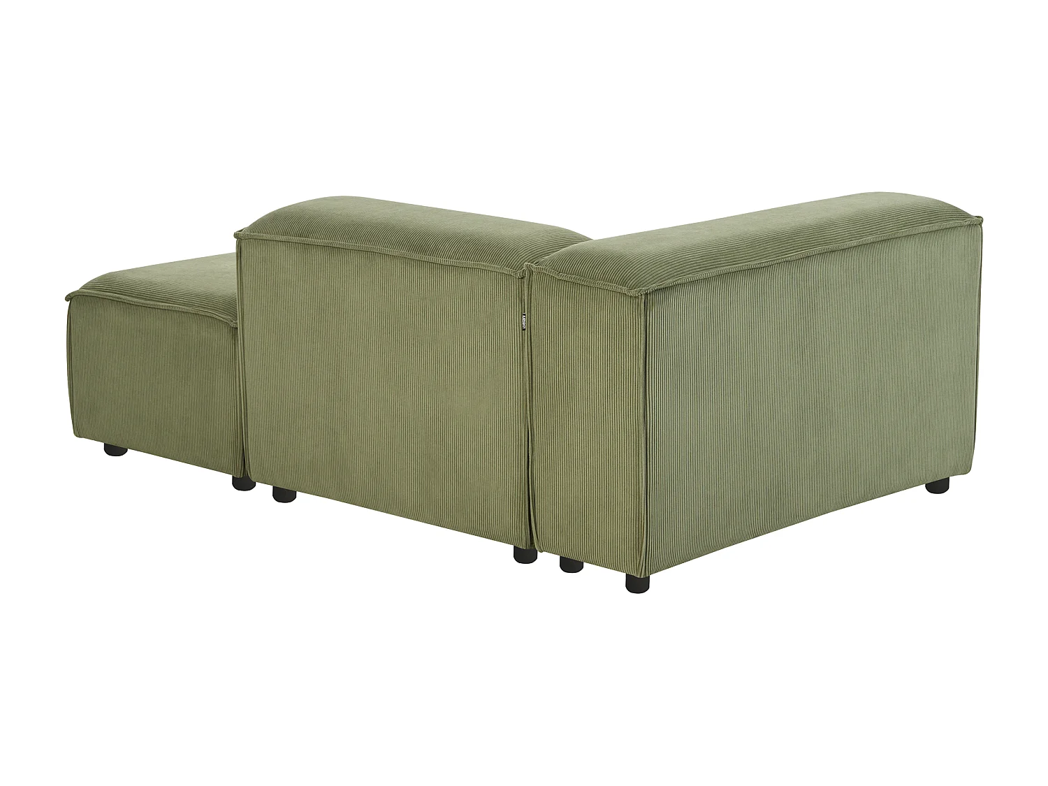 Modul-Chaiselongue Cord grün linksseitig mit niedriger Rückenlehne Ardal