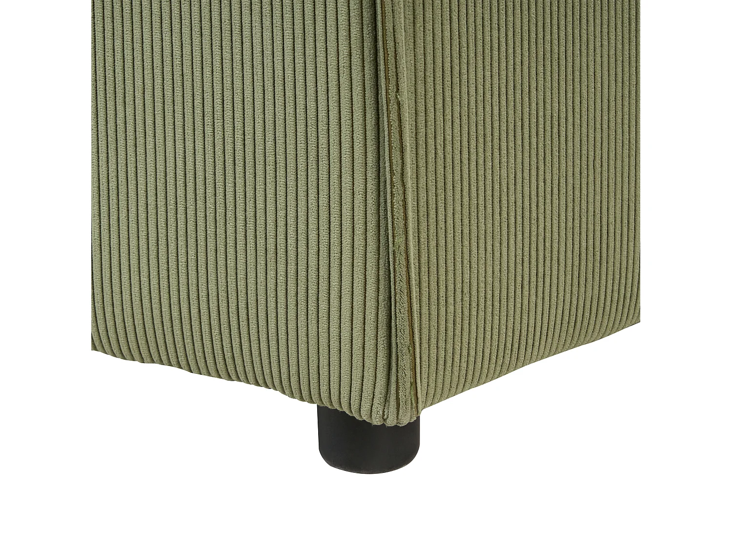 Modul-Chaiselongue Cord grün linksseitig mit niedriger Rückenlehne Ardal