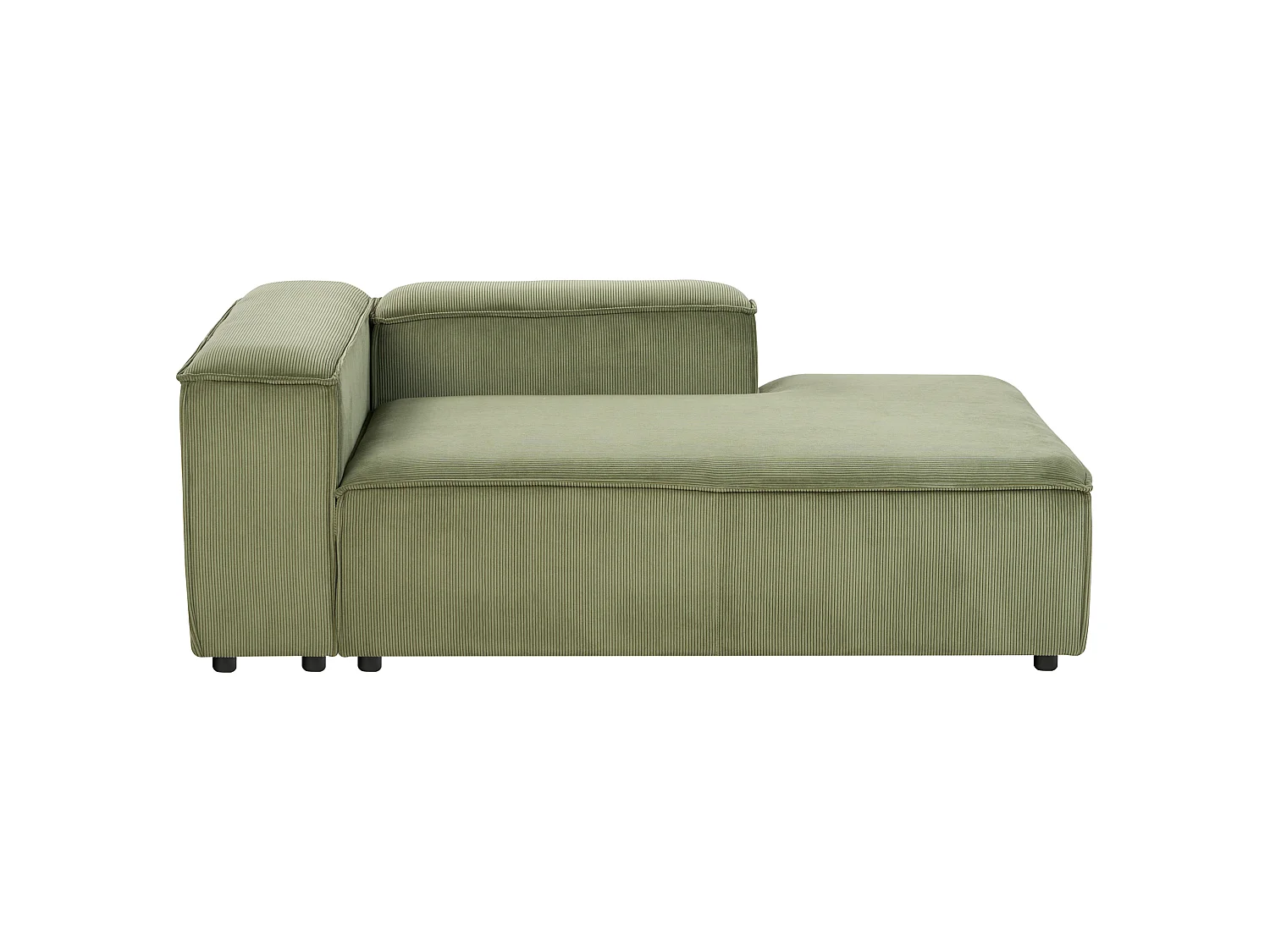 Chaise longue côté gauche ARDAL Velours côtelé Vert