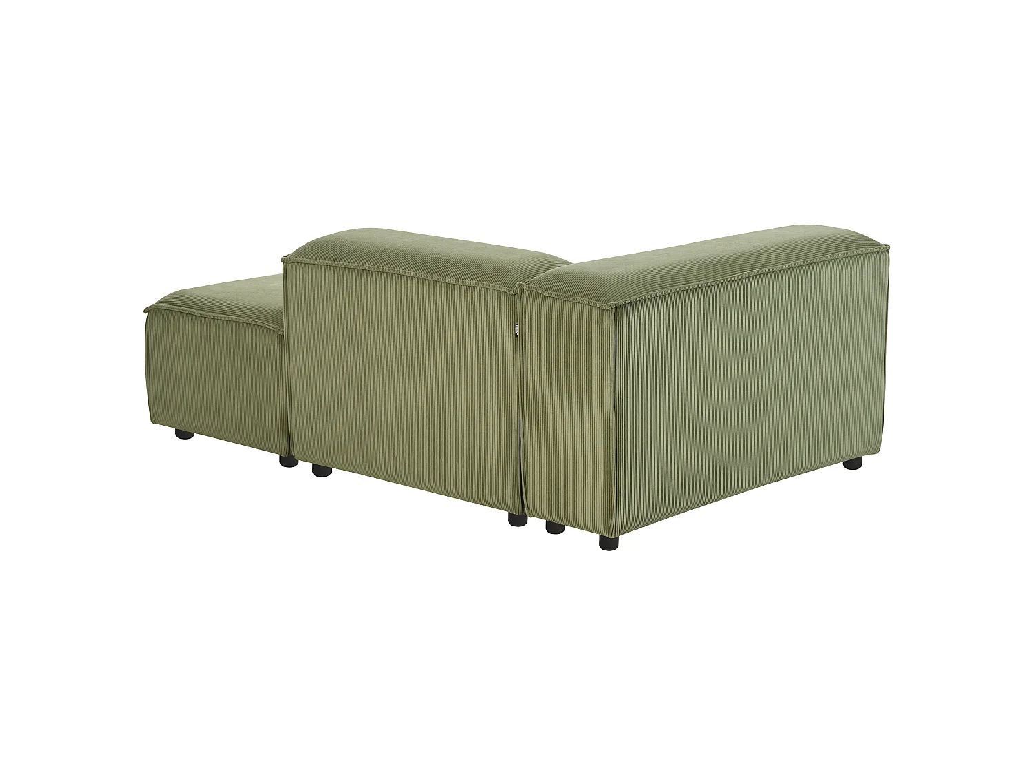 Chaise longue côté gauche ARDAL Velours côtelé Vert