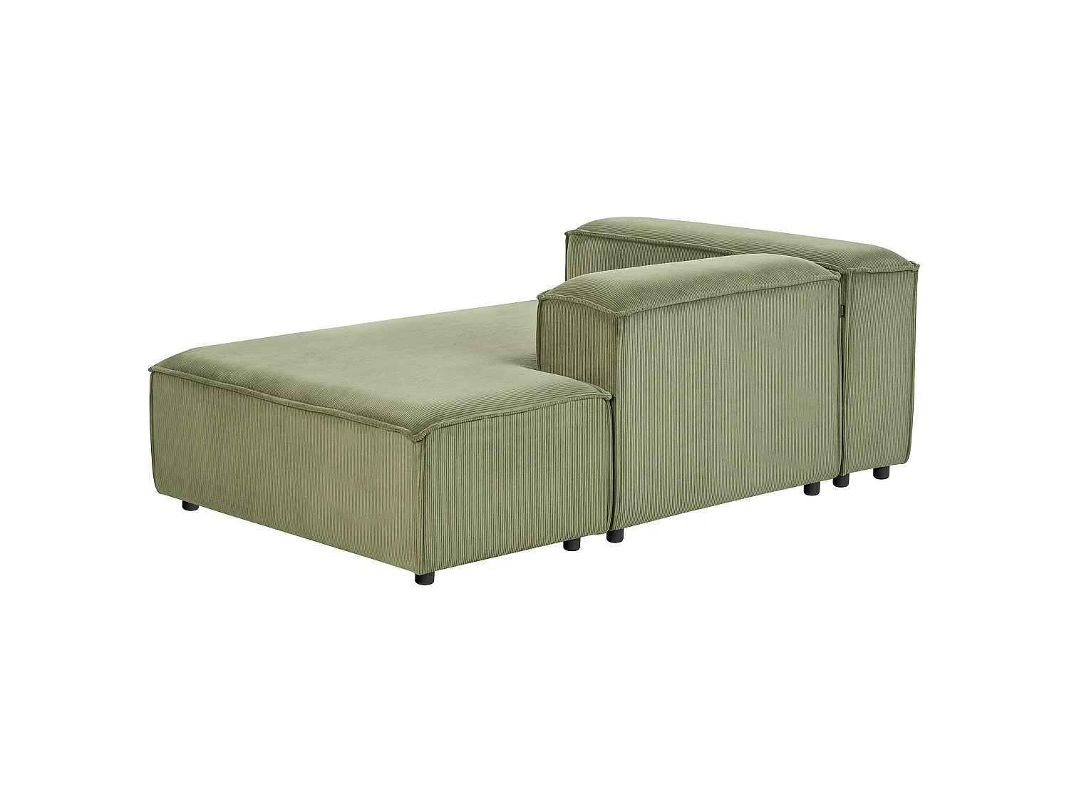 Chaise longue côté gauche ARDAL Velours côtelé Vert