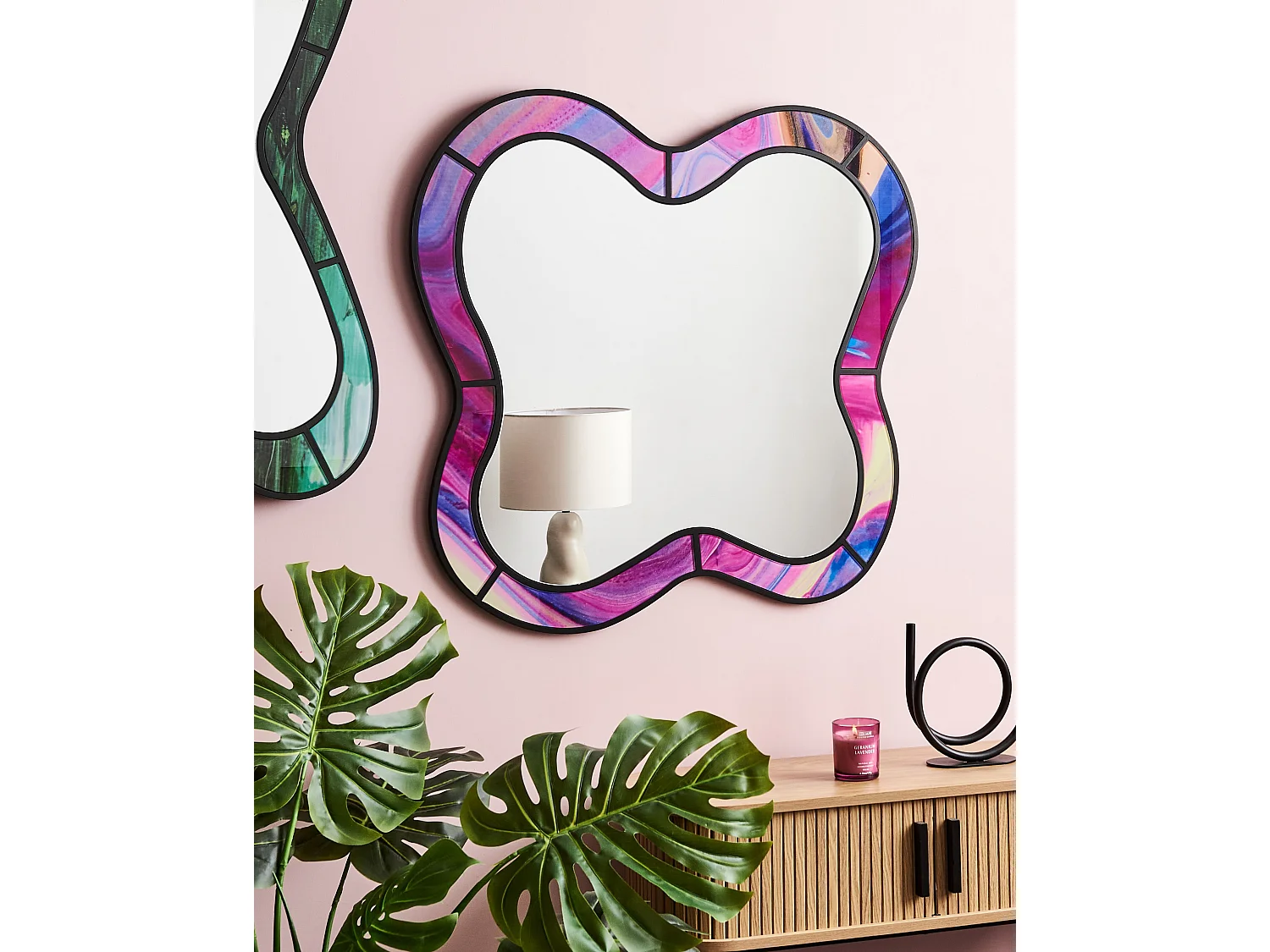 Miroir PULNOY 72 cm 80 cm Rose