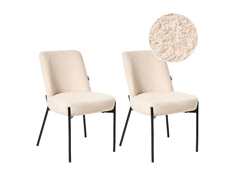 Lot de 2 chaises MALIN Bouclé Beige clair