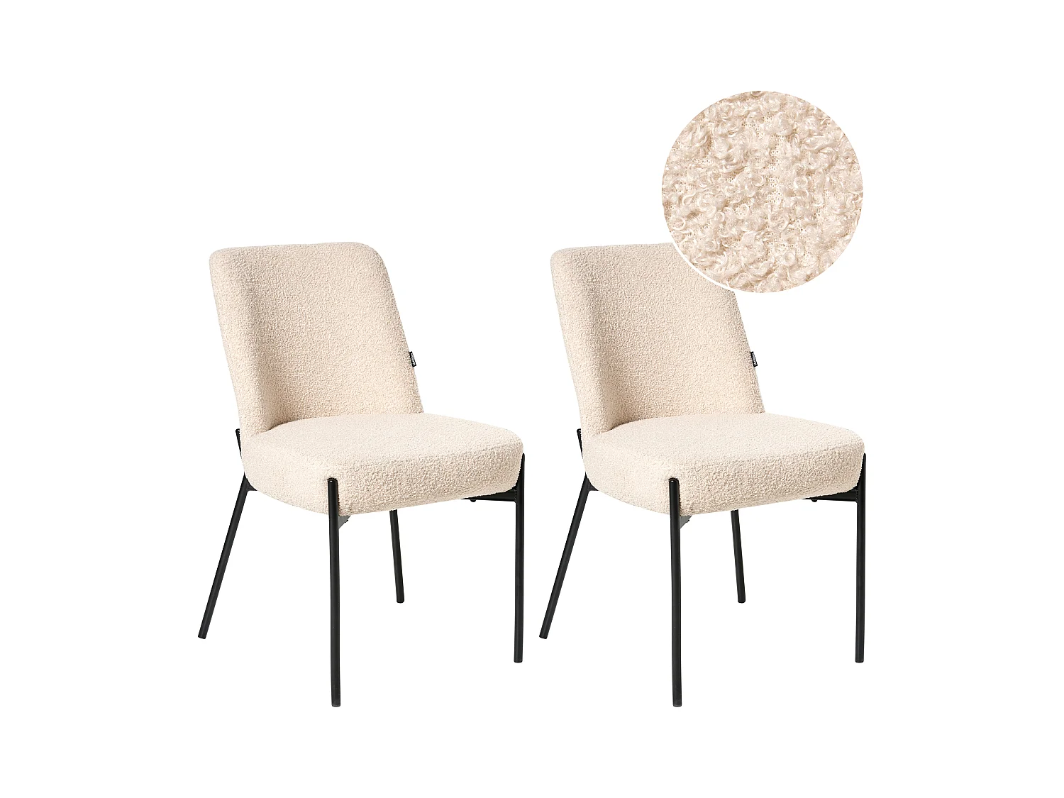 Lot de 2 chaises MALIN Bouclé Beige clair