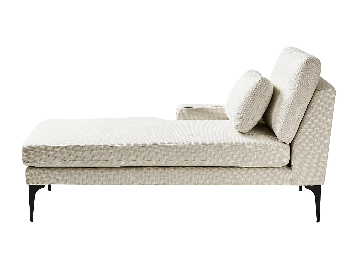 Chaise longue côté droit EWRON Tissu Beige clair