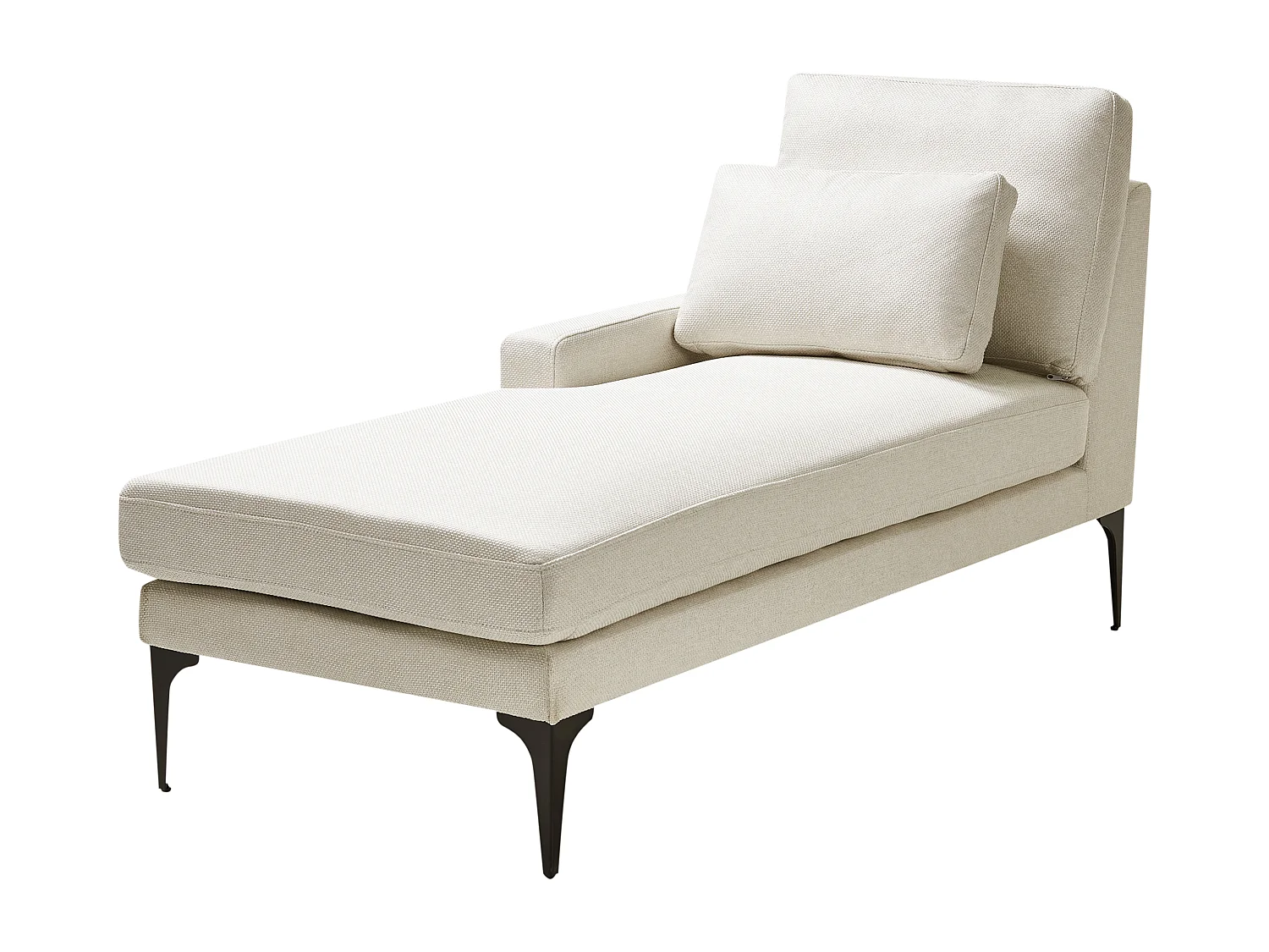 Chaise longue côté droit EWRON Tissu Beige clair