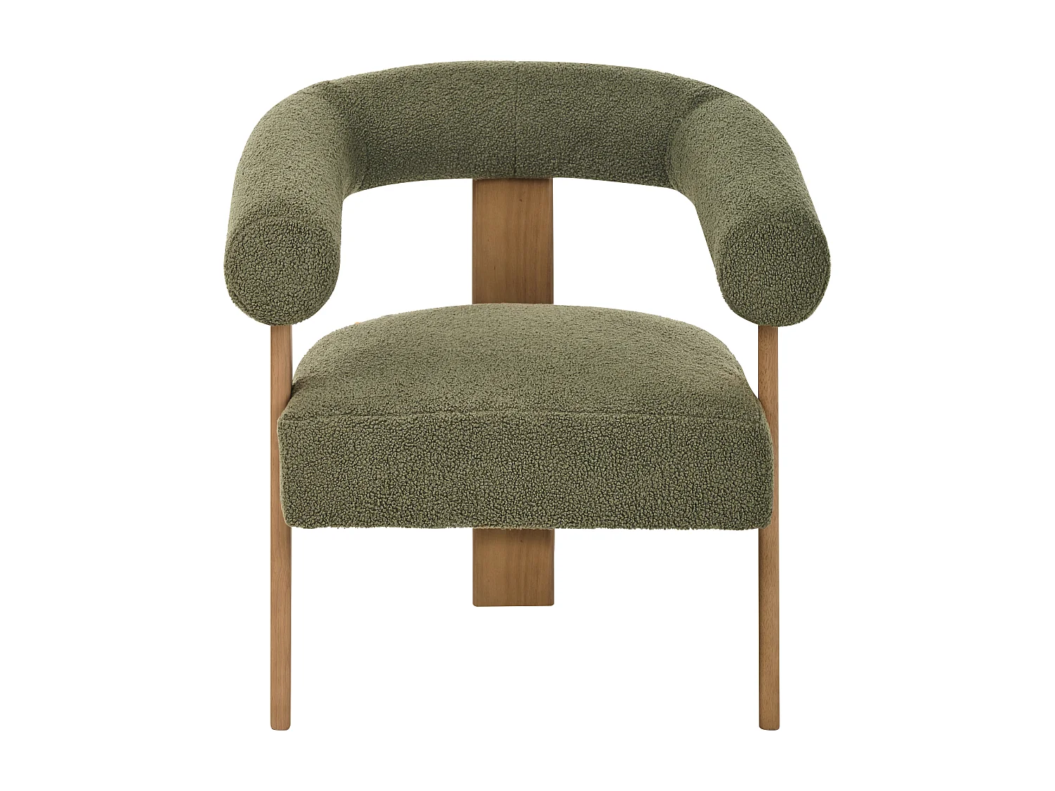 Poltrona ILBRO Bouclé Verde/ Marrone scuro