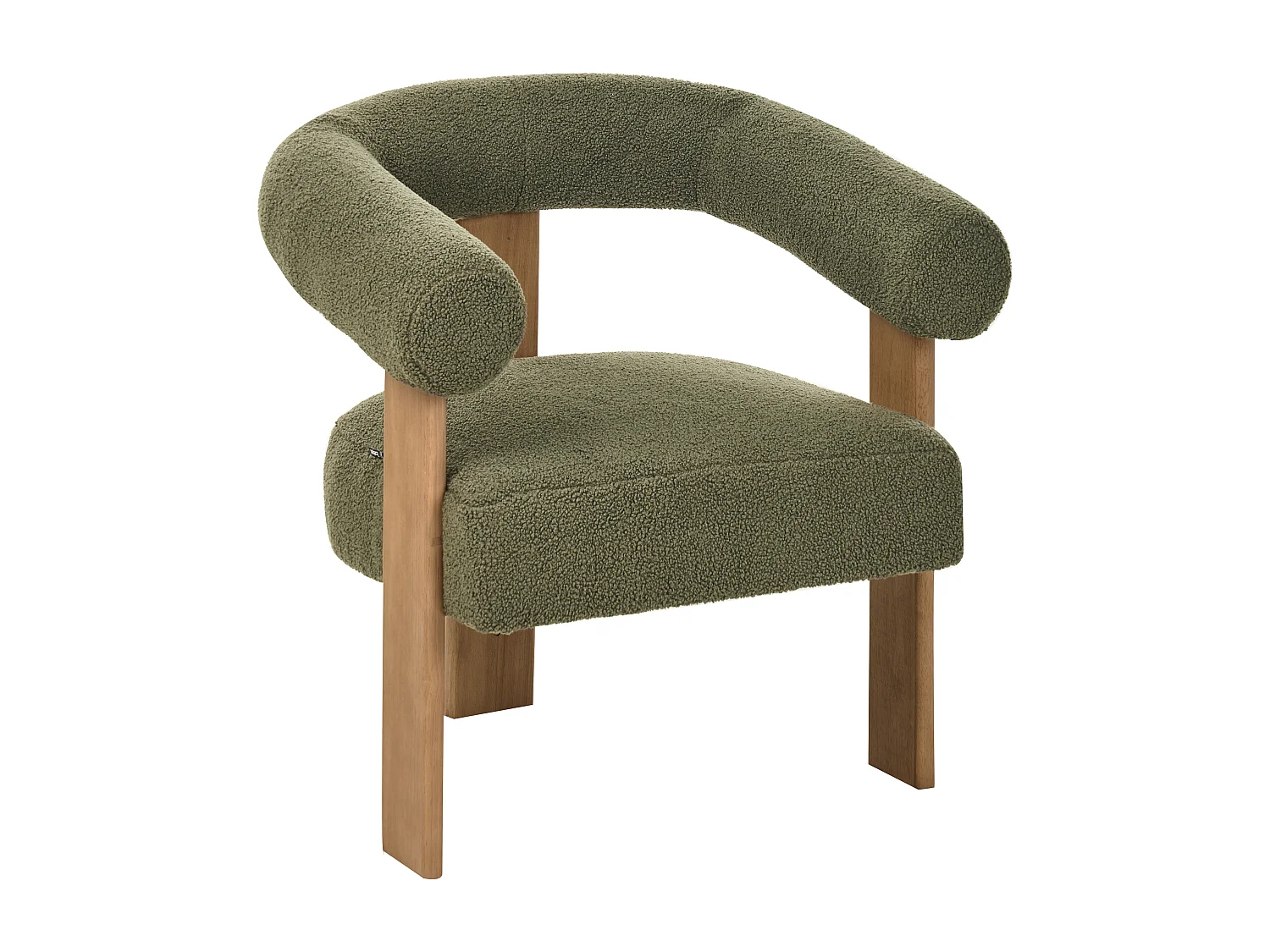 Poltrona ILBRO Bouclé Verde/ Marrone scuro